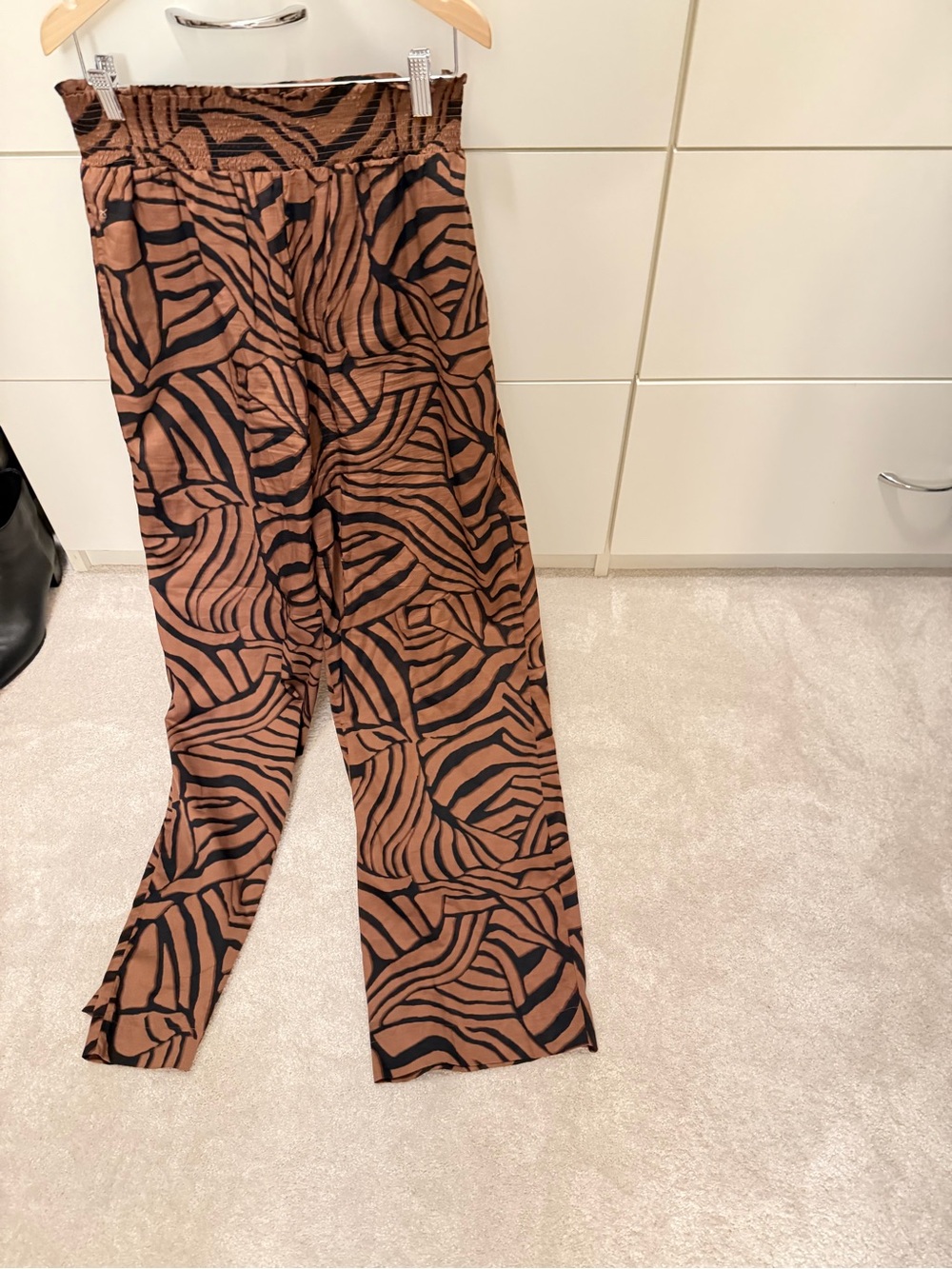 Rails Brown & Black Zebra-Print Wide Leg Pants